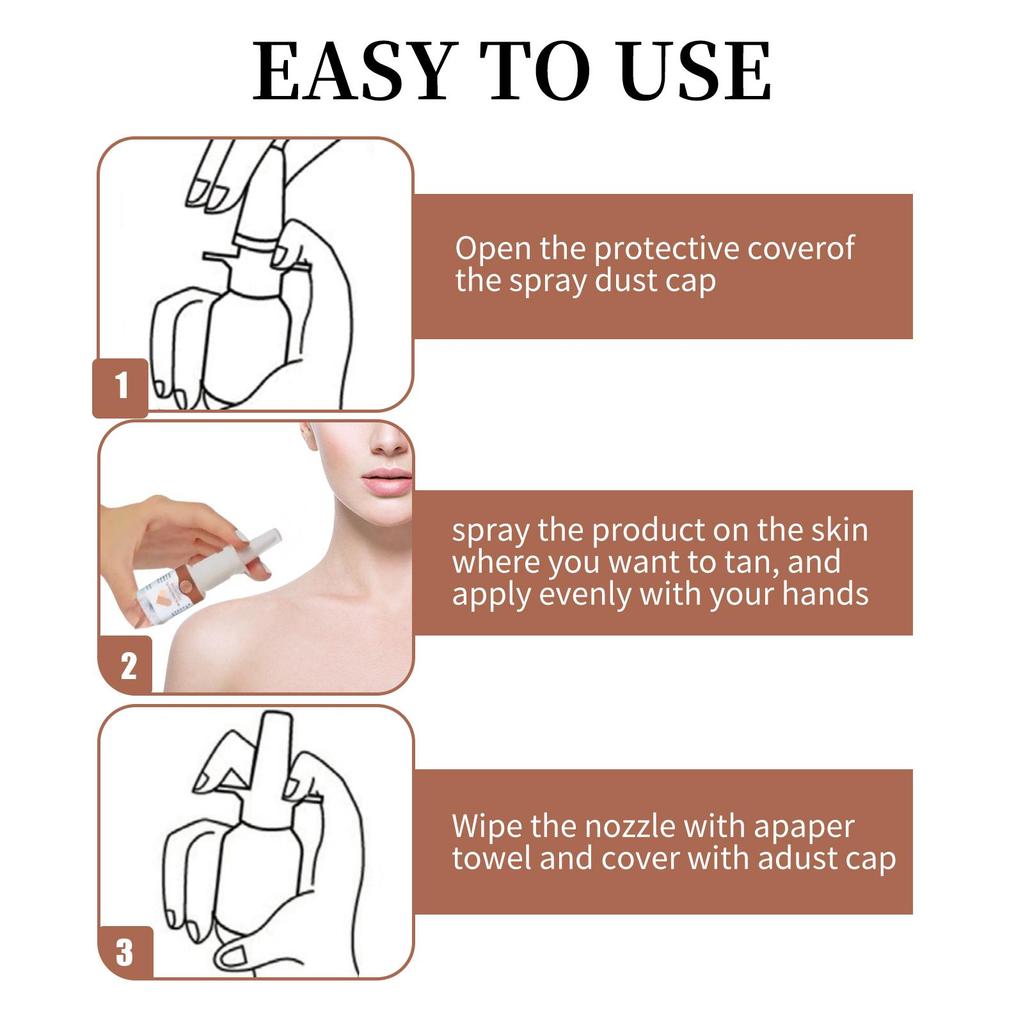 EELHOE Tanning Aid Nose Spray Tanning Beauty Self Tanning Tanning Bronze Wheat Skin Body Care