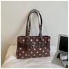 Sweet Polka Dot Canvas Tote Bag Women Small Shoulder Casual Daily Use Minimalist Urban Style