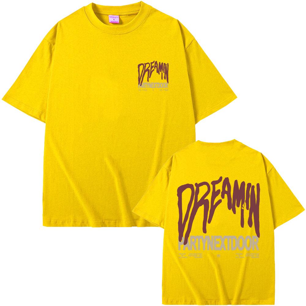 Футболка с графическим принтом Rapper Partynextdoor Dreamin Мужская Женская Мода Хип-хоп Тренд Футболки Мужская Винтажная Оверсайз Уличная одежда