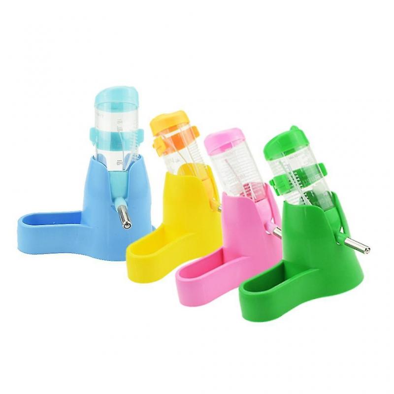 3 In 1 Hamster Water Bottle Holder 80ml Dispenser With Base Hut Small Pet Green