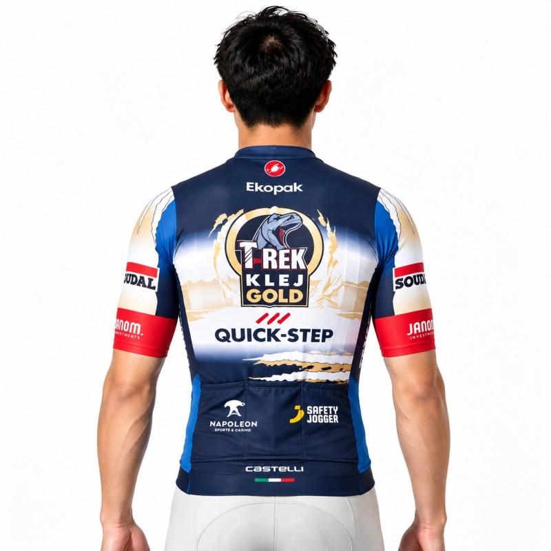 Edition Quick-Step Team T-Rex Short Sleeve Cycling Jersey Breathable Quick Dry Men Women Road Bike