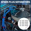INFINAUTO Engine Spark Plug Separator Internal 7mm 8mm Ignition Wire Separator Holder for Chevrolet Ford Plastic Silver Tone 12pcs