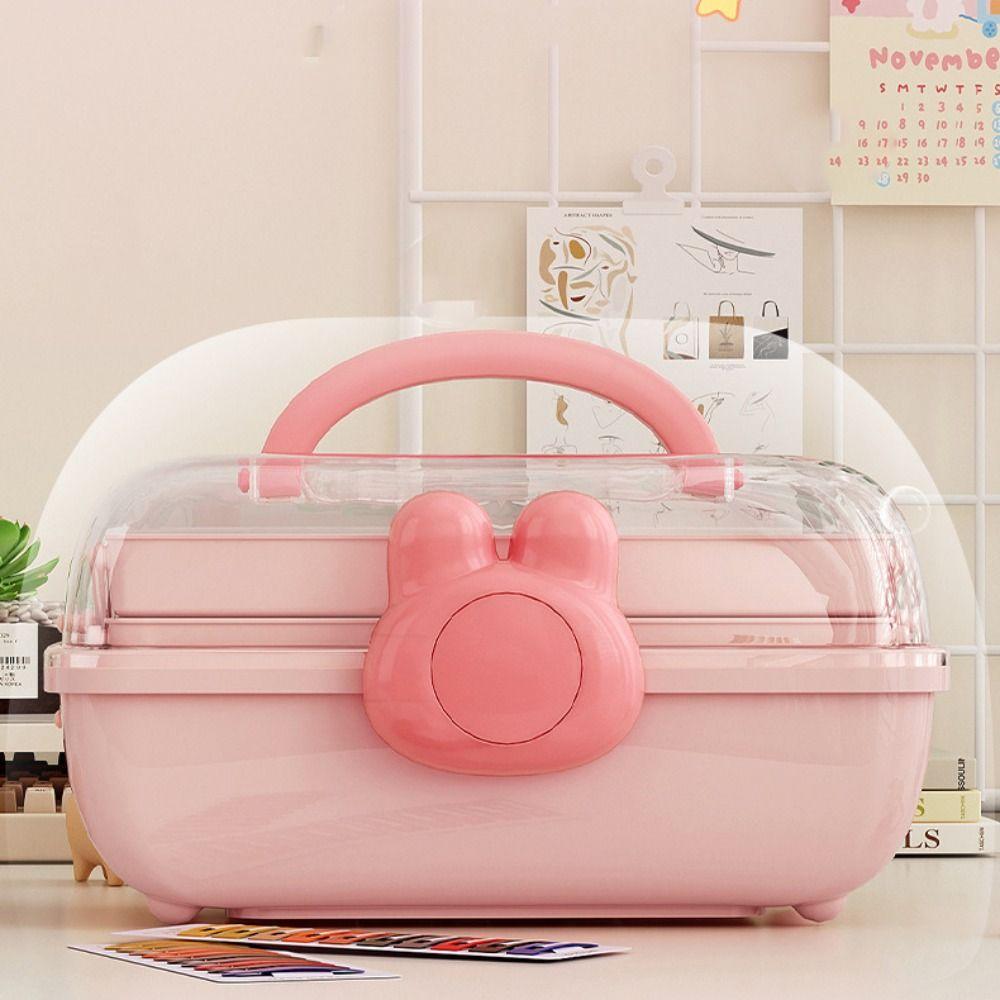 3-Layers Jewellery Box Waterproof Hair Accessories Organizer Portable Hairpin Storage Box