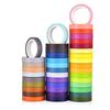 40pcs Rainbow Color Paper Washi Tape Set 7.5mm Lace Decoration Masking Tapes Journal Diary Album Stickers