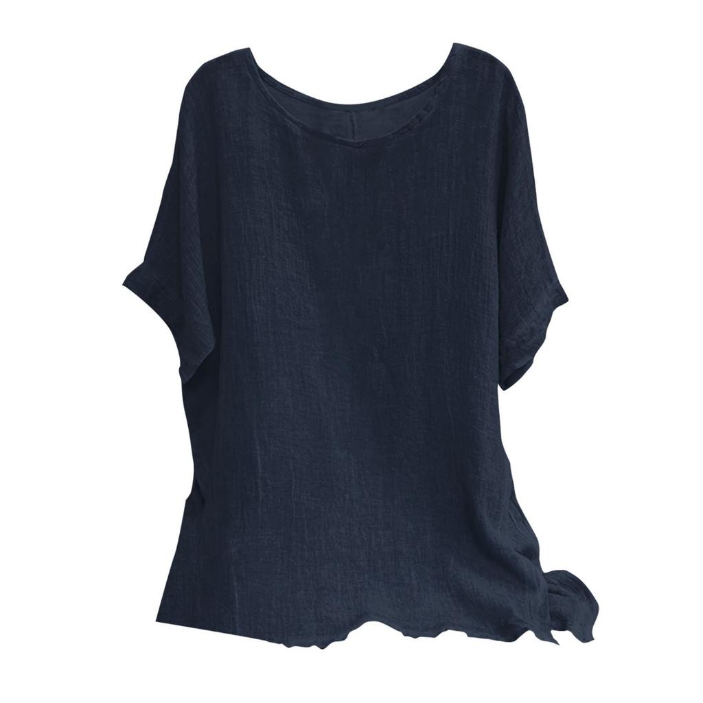 Ladies', Casual, Bat Sleeve Top, Round Neck, Short Sleeved Shirt