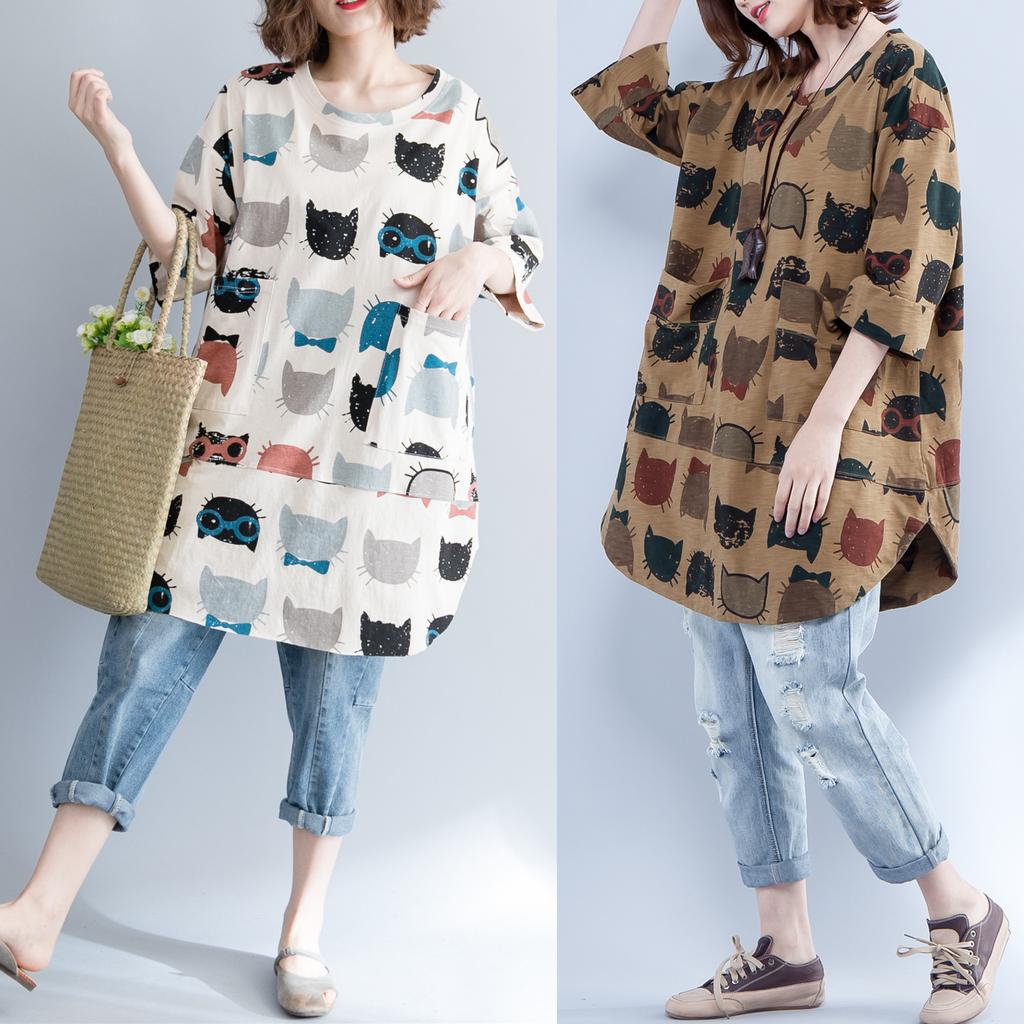 DIMANAF 2023 летние женские футболки больших размеров, хлопковые мягкие топы с круглым вырезом, футболки, свободная повседневная одежда, свободные топы с кавайным принтом, футболка миди