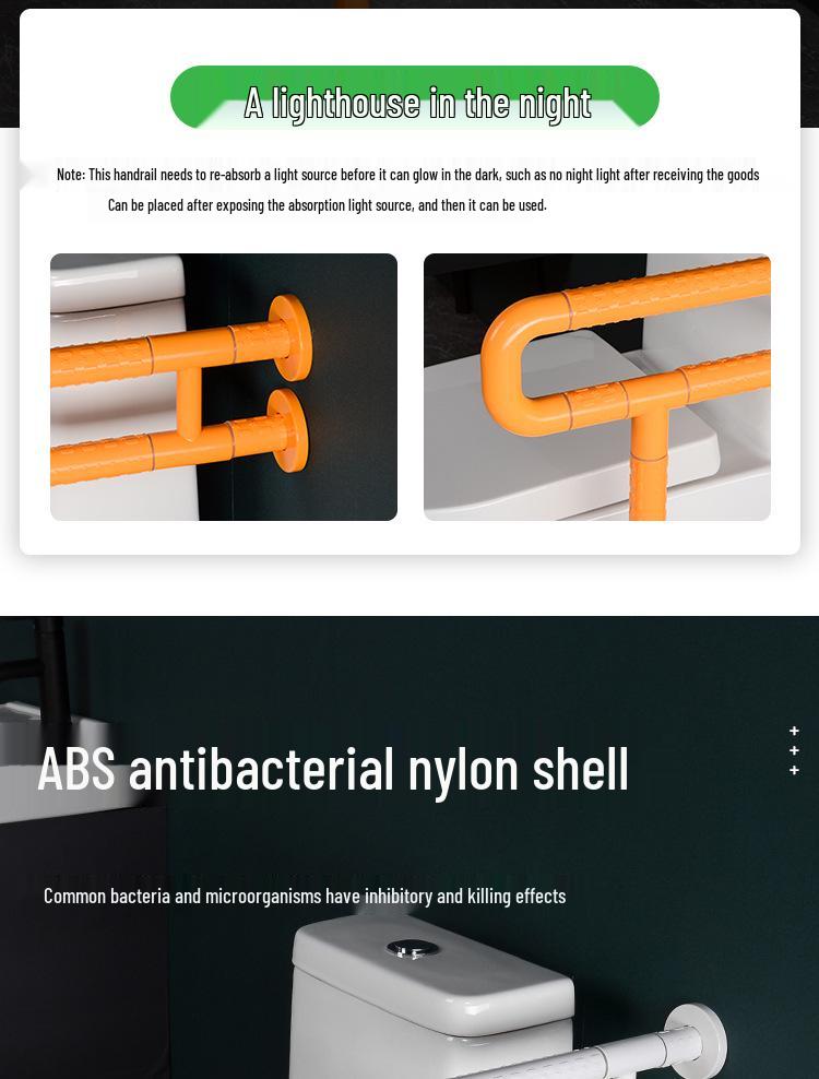 Ванная комната Поручень U-образной формы для пожилых - Безбарьерная нейлоновая ручка для душа/туалета