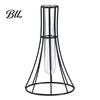 Narrow Mouth Flower Vase Decorative Glass with Metal Wire Stand Clear Test Tube Iron Desktop Art Frame for Hydroponic Plant Modern Container