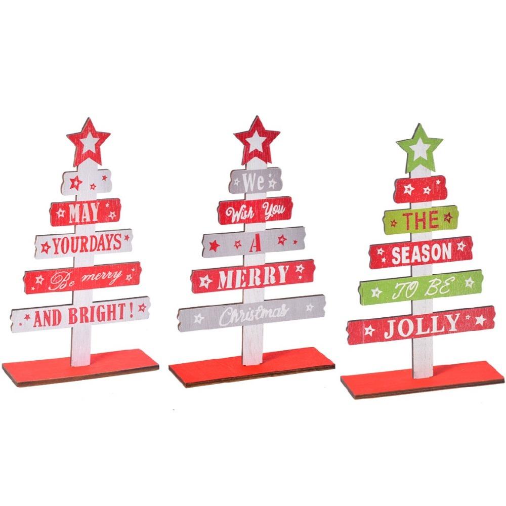Merry Christmas Xmas Wooden Decorations DIY Christmas Signs Plaque New Year