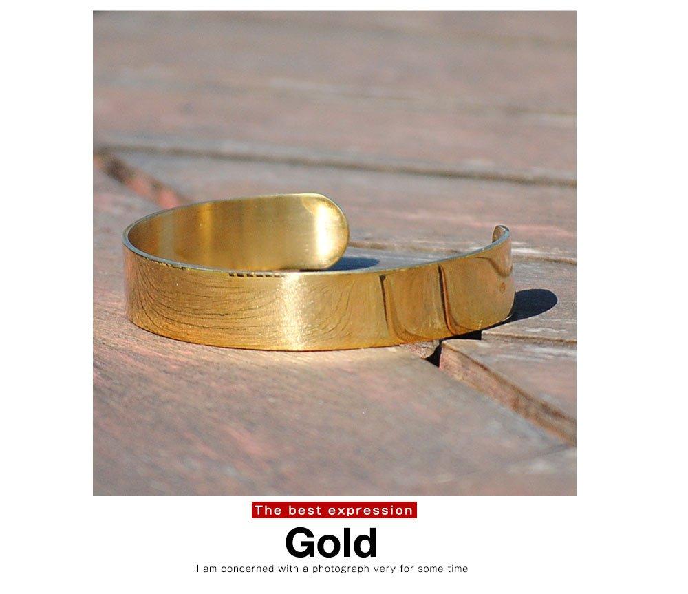 Простой широкий браслет из латуни, унисекс, серебро, золото, Revo. Мужской (БЕСПЛАТНО, Золото)