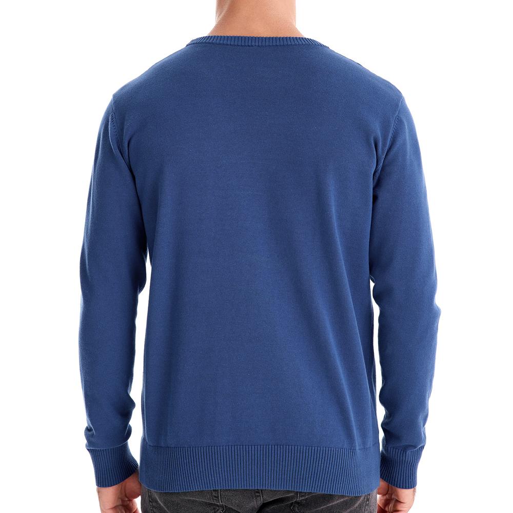 AIOPESON Мужские однотонные хлопковые вязаные свитера с круглым вырезом, повседневные модные классические свитера для мужчин