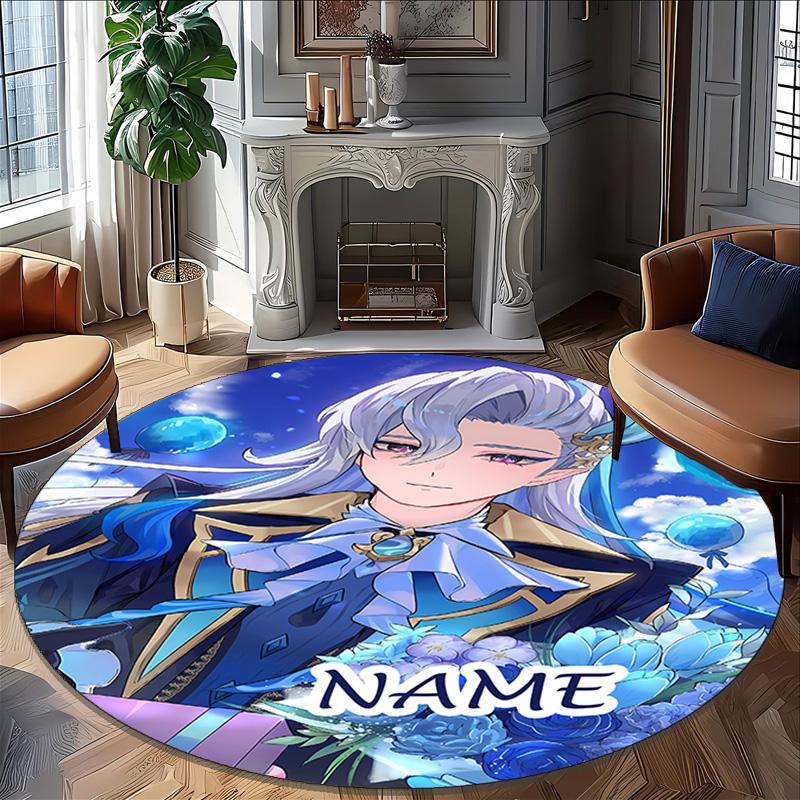 Personalized Genshin Impact Round Chair Office Rug - Perfect for Mat, Office Chair & More - Ideal Gift for Birthdays and Holidays
