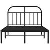 vidaXL Bettgestell mit Kopfteil Metall Schwarz 120x200 cm