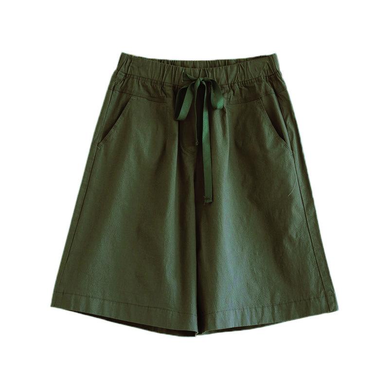 Women's Five-point Pants Loose Shorts Summer Thin Section High Waist Large Size Casual Pants Wide-leg Five-point Pants