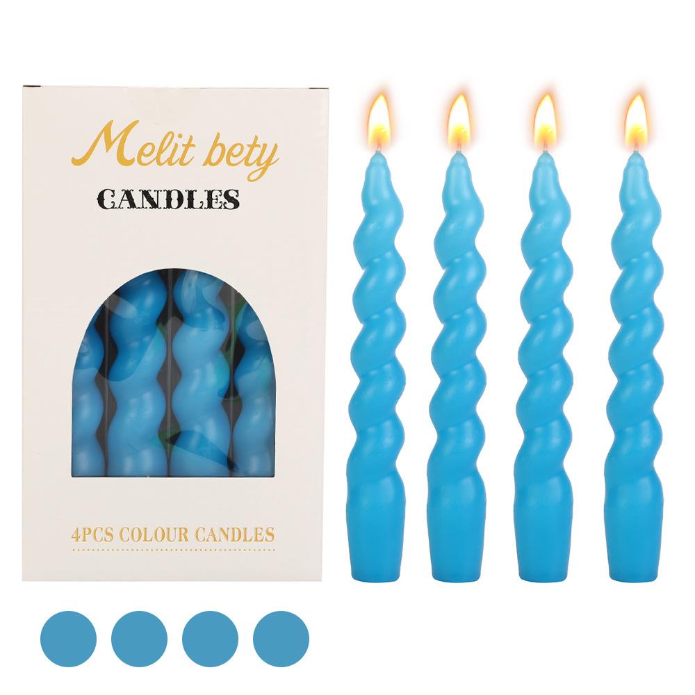 Цветная витая спиральная длинная стержневая свеча для дома, креативная свадебная свеча без стержня
