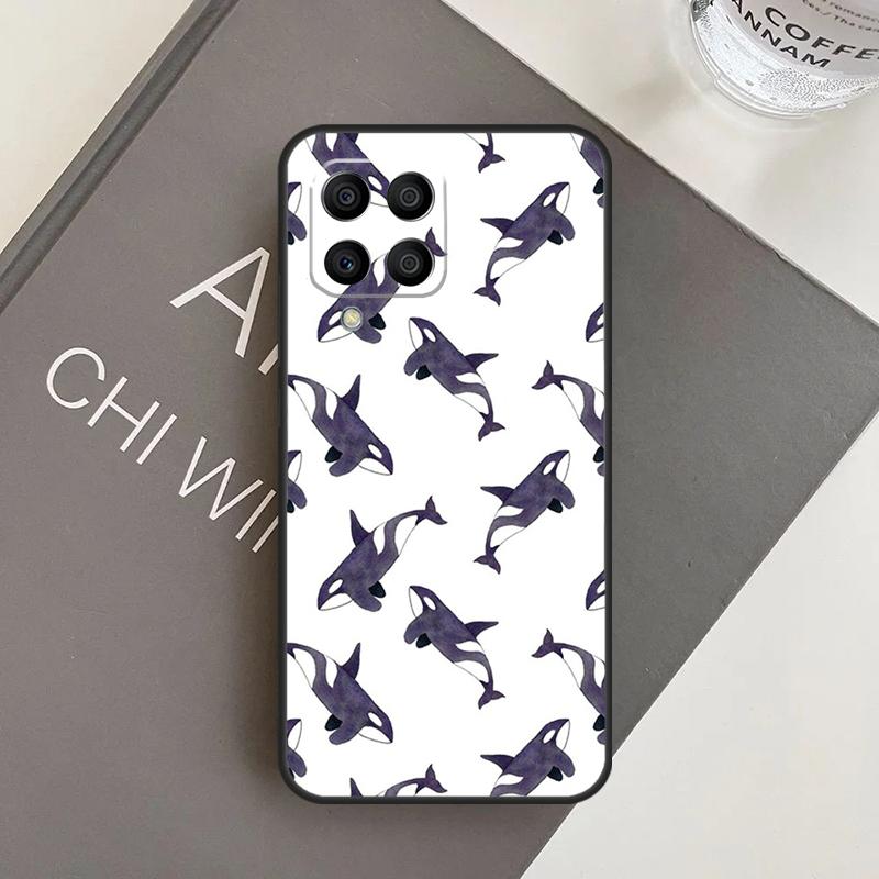 Кейс для телефона Samsung Galaxy M31 M11 M34 M13 M53 M51 M14 M54 M12 M32 M52 M16 M36 M56 M15 M35 M55 с изображением косаток
