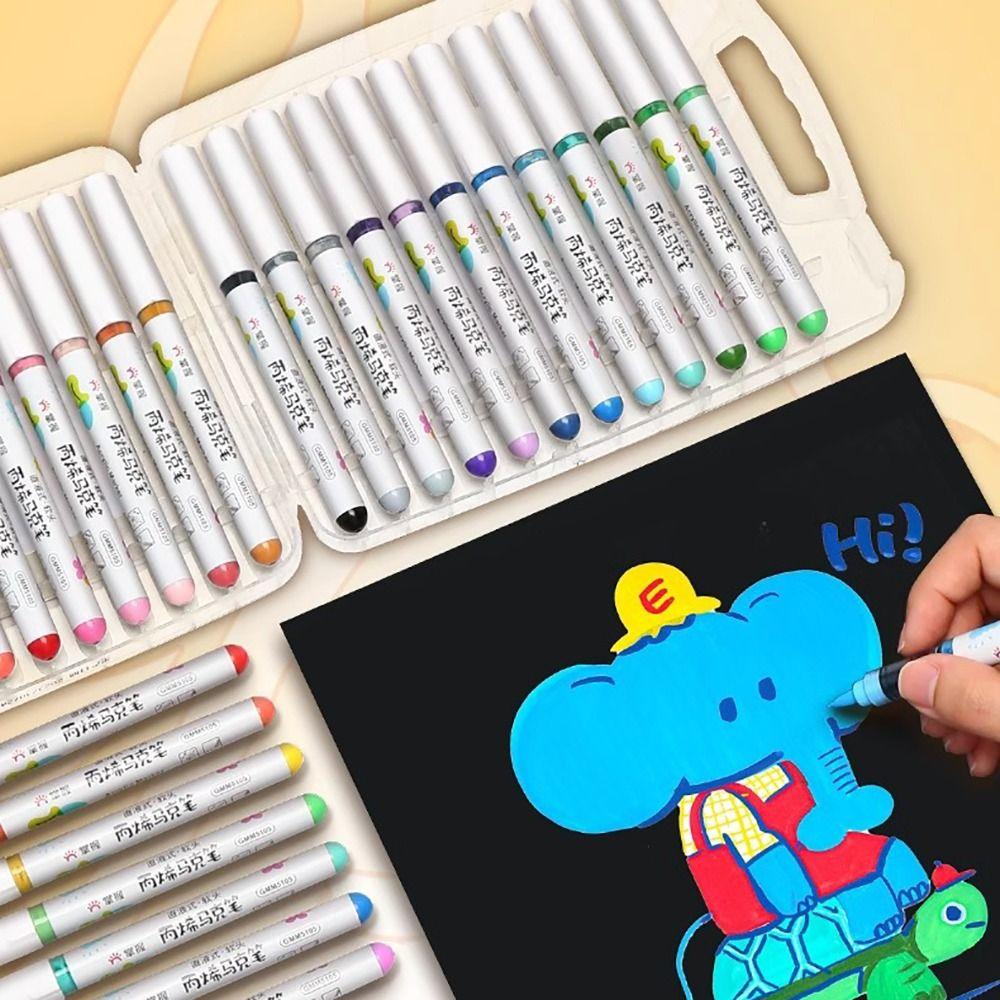 12/24/36/48-Colors Colour Pen Straight Liquid Art Watercolor Pen Portable Acrylic Marker Graffiti