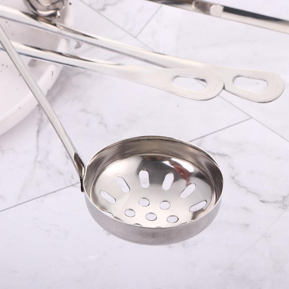 Dinnerware Stainless Steel Long Handle with Hook Soup Ladle Slotted Scoop Serving Spoon Tableware