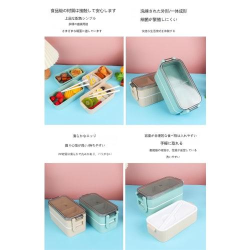 Ланч-бокс большой вместимости 800 мл, 2-ярусный, с посудой, разделителями, в японском стиле, антибактериальный, легкий, герметичный, можно использовать в микроволновой печи и мыть в посудомоечной машине