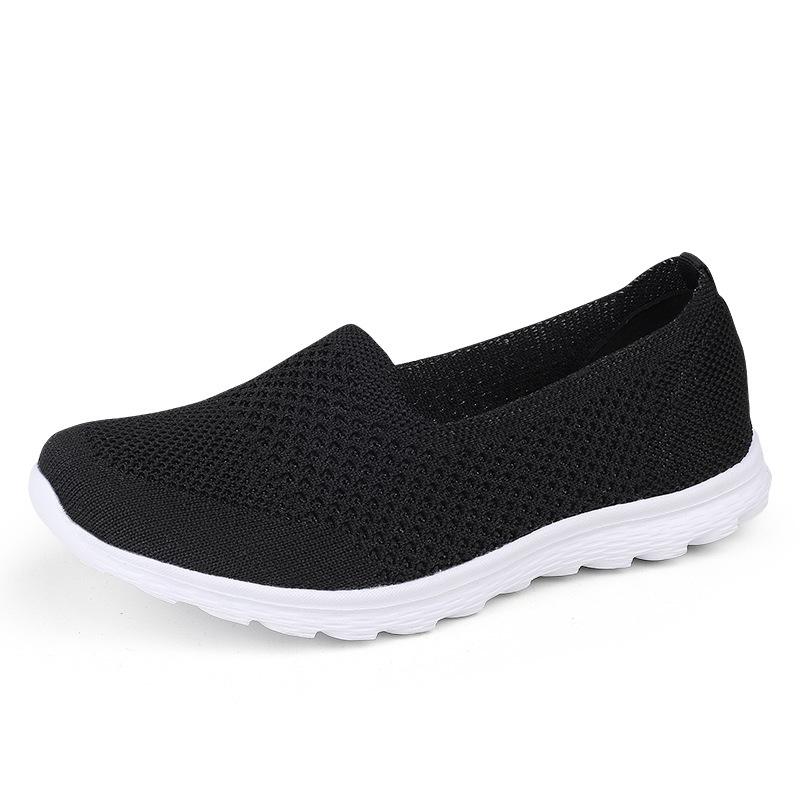 Summer Women's Lazy Shoes Hollow Mesh Lightweight Fly-woven One-pedal Large-size Mesh Shoes