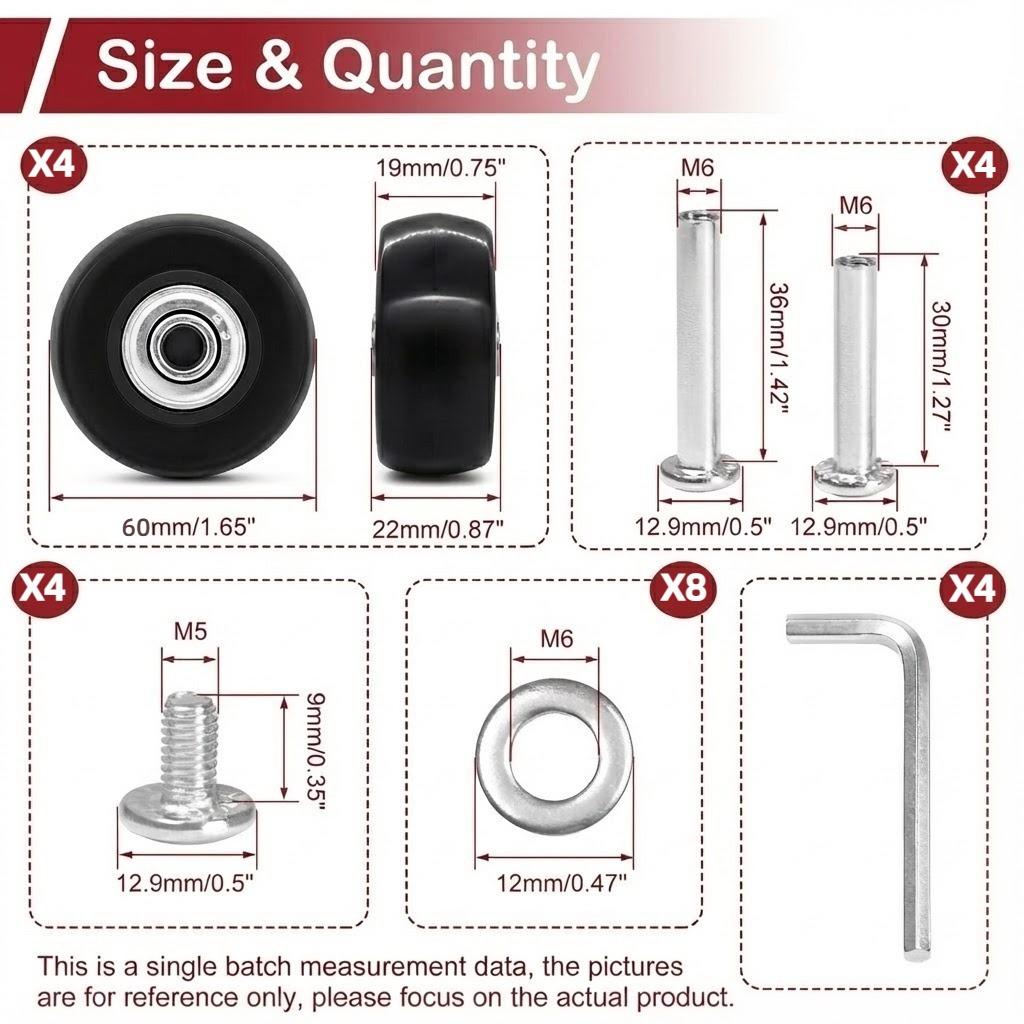 Silent Shopping Basket Replacement Wheels Swivel Rigid Casters Heavy Duty Trolley Parts Cart Luggage Repair Hardware Accessories