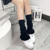 Женские вязаные длинные носки в стиле Лолита, гетры с оборками, носки-ботильоны в стиле Харадзюку, зимние теплые носки на щиколотку
