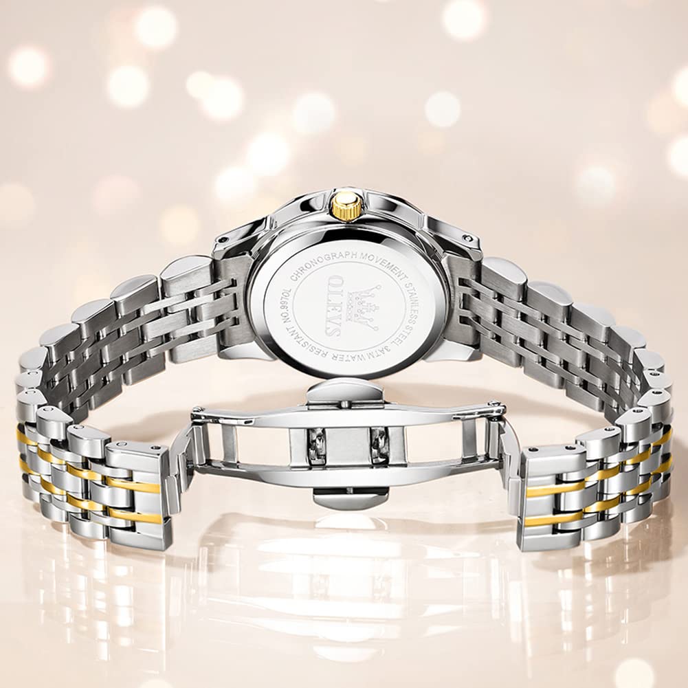 OLEVS Quartz Easy to Japanese Date Luminous Day White Women's Watch, Popular, Use, Waterproof, Business, Movement, Display, Hands, Valentine's Gift,
