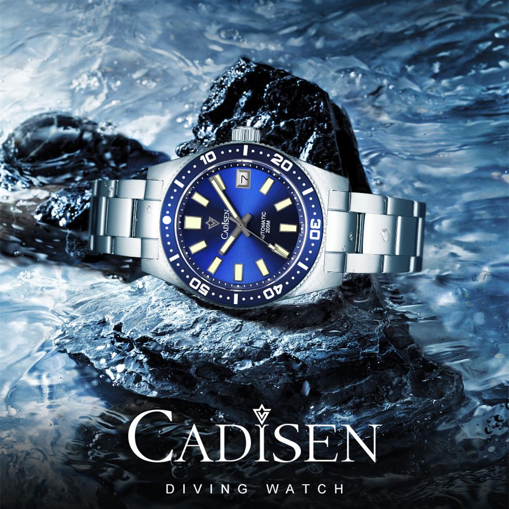 Cadisen 8207 Новые роскошные мужские часы высшего бренда с коробкой 200 м водонепроницаемые автоматические мужские механические часы