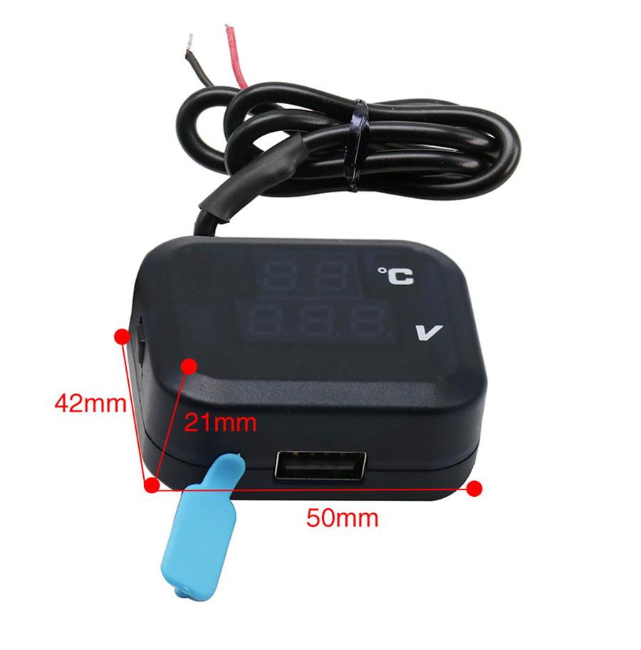 Цифровой мотовольтметр, термометр, датчик температуры, напряжения, светодиодный дисплей синего и красного цвета