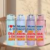 1PC I Love Mommy Daddy 750ml Color Plastic Sports Water Bottle Leakproof Flip Straw Lid Suitable for Sports Office Home Use