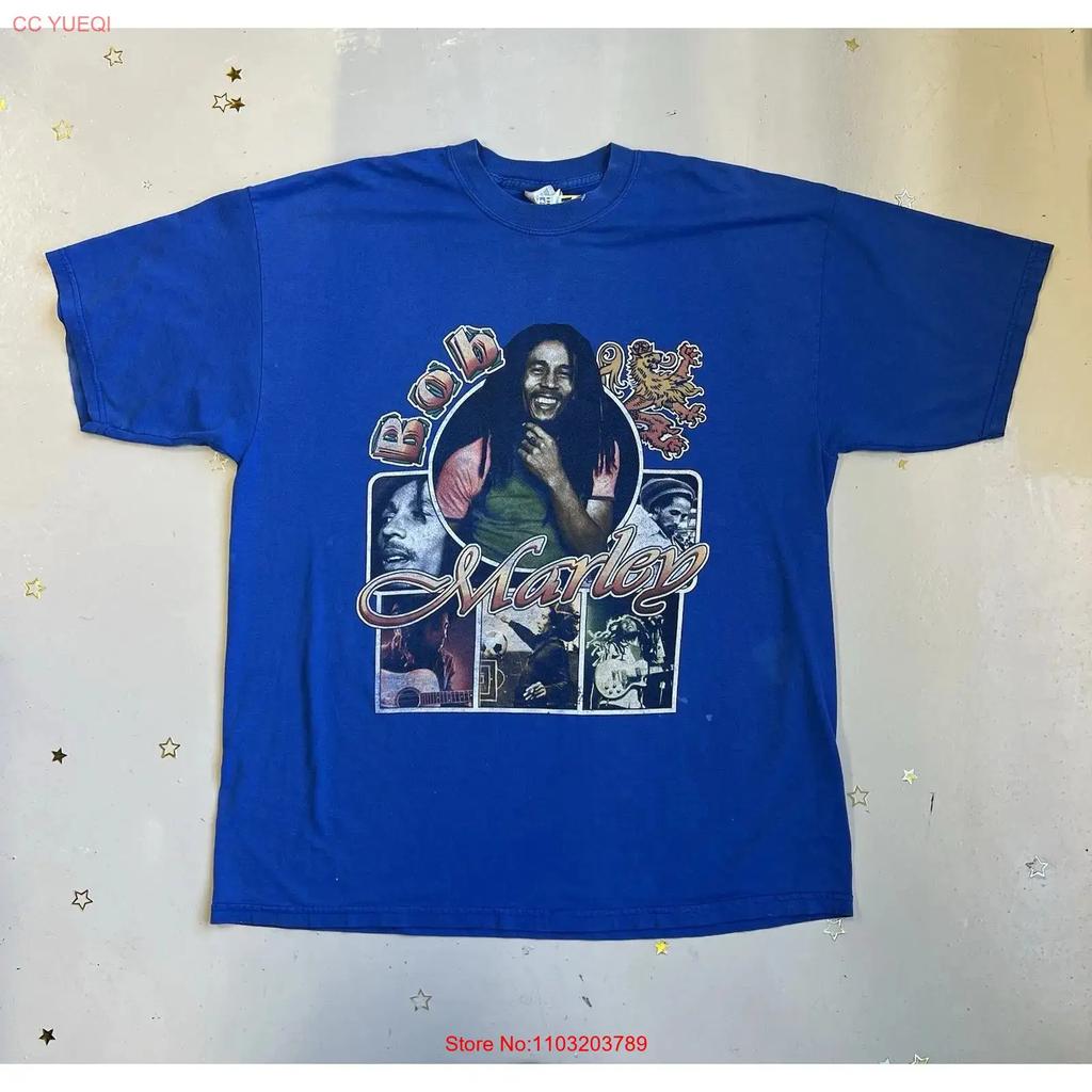 Vintage Bob Marley Rap T Shirt Style Reggae Double Sided Blue Unisexs Sz Xl Vintage Slightly Versatile Fashion Casual