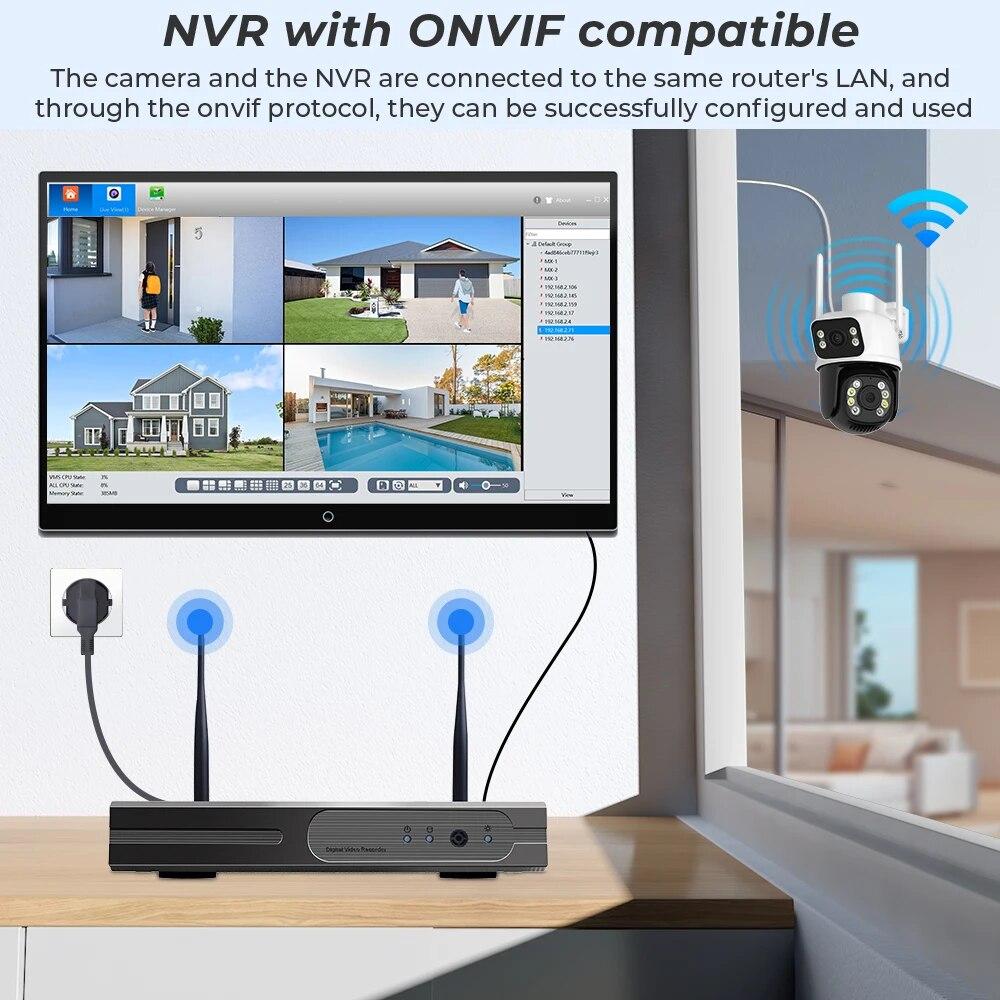 LS VISION 8 МП PTZ Wi-Fi камера для улицы, ночное видение, двойной экран, обнаружение человека, защита безопасности, видеонаблюдение CCTV, IP-камера