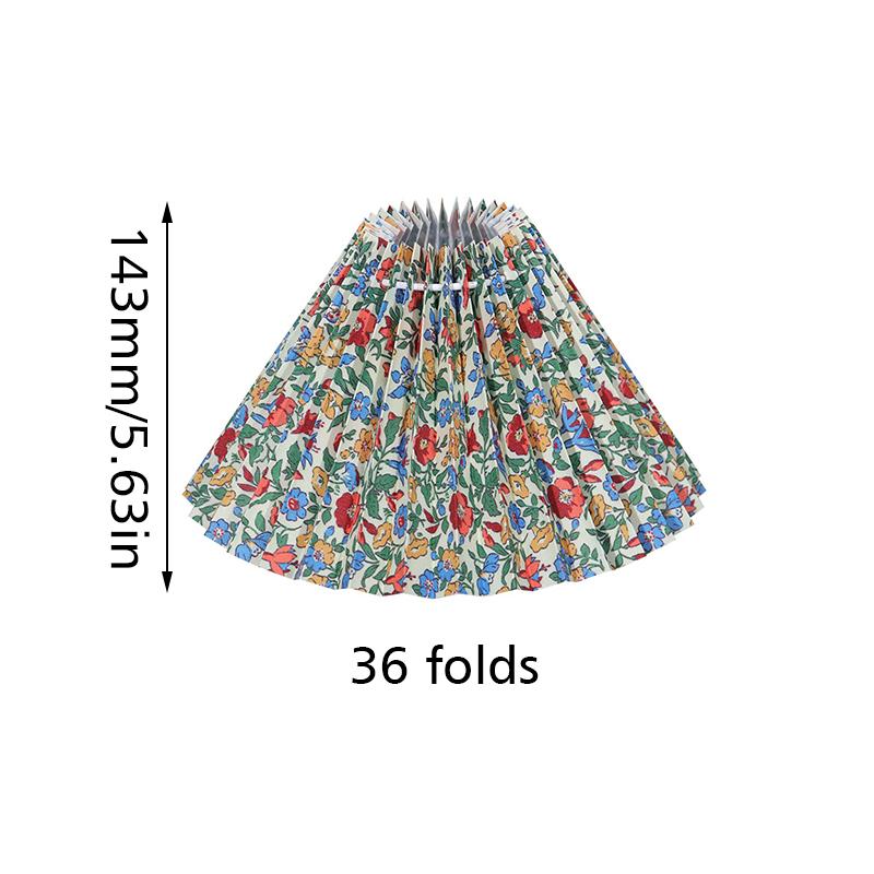 1PC Floral Pleated Lamp Shade Bedroom Pleated Cone Light Cover Elegant Lamp Cover Floor Lamps Fabric Cover Table
