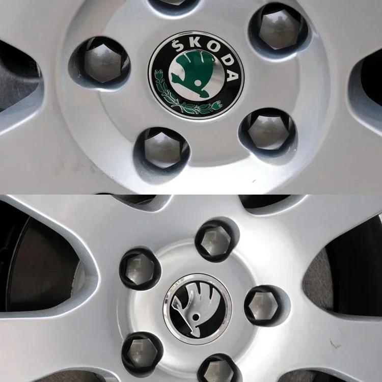 2026 Горячие для Skoda 56/60/65мм Колпачки центральных ступиц колес автомобиля Логотип Rapid Kodiaq Fabia Karoq Laura Superb VRS Yeti Octavia Scala Шина D