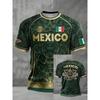 New Men Mexico National Soccer Jersey 3D  Print Quick Dry Football T Shirt  Sports Training Tee for Fan Match Daily Wear