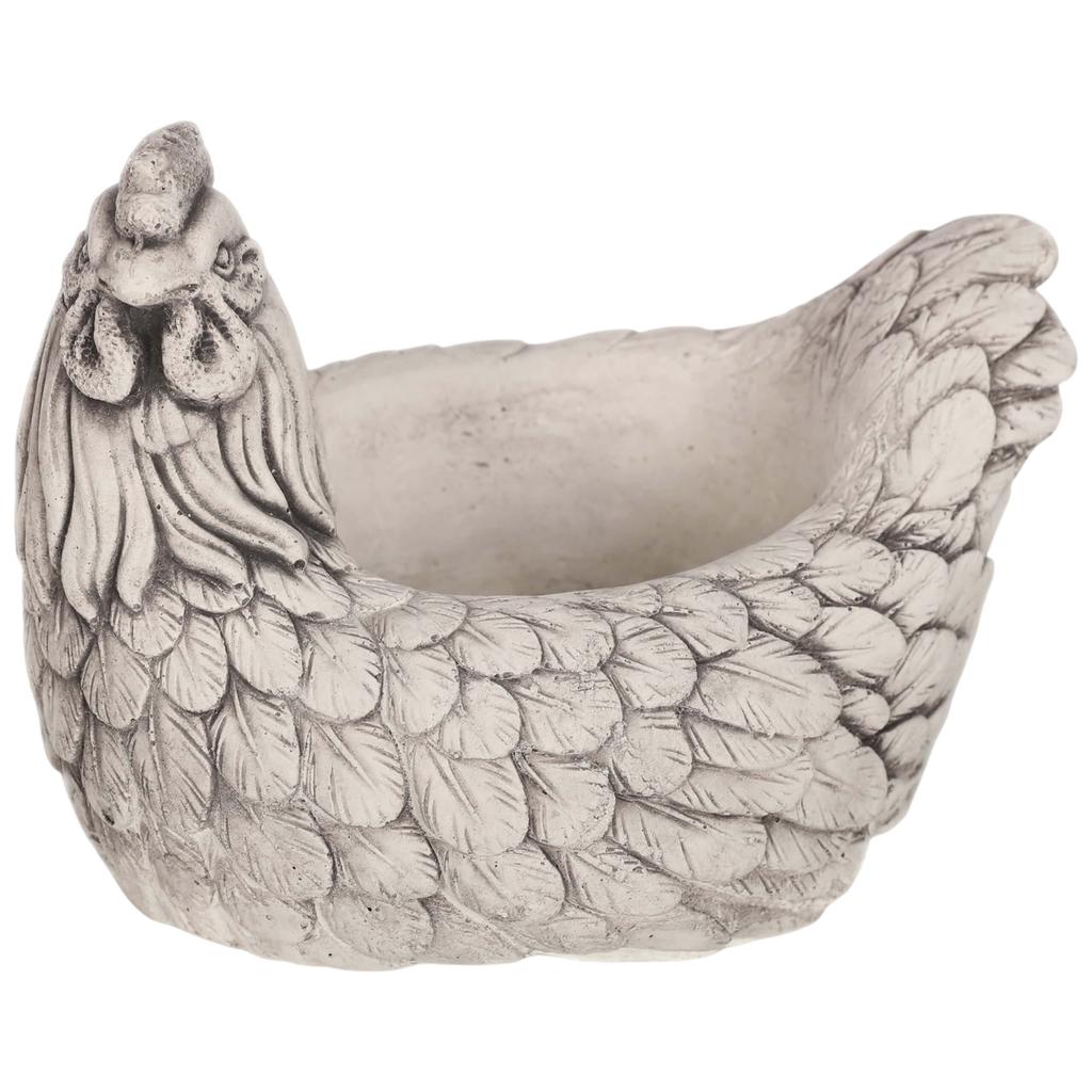 Concrete flowerpot gray decorative hen
