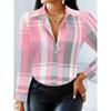 Women's Printed Shirt Pink Long Sleeve Shirt