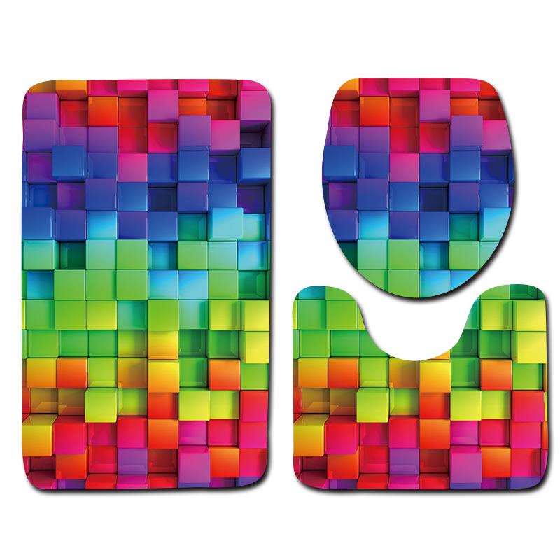 Bathroom Floor Mat Bathroom Mat Toilet Three-Piece Set