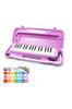 Hobinavi Keyboard Harmonica 32 Keys for Elementary and Children Lightweight Melody Mouth Hose Table Play Standing Case Name Sticker School,