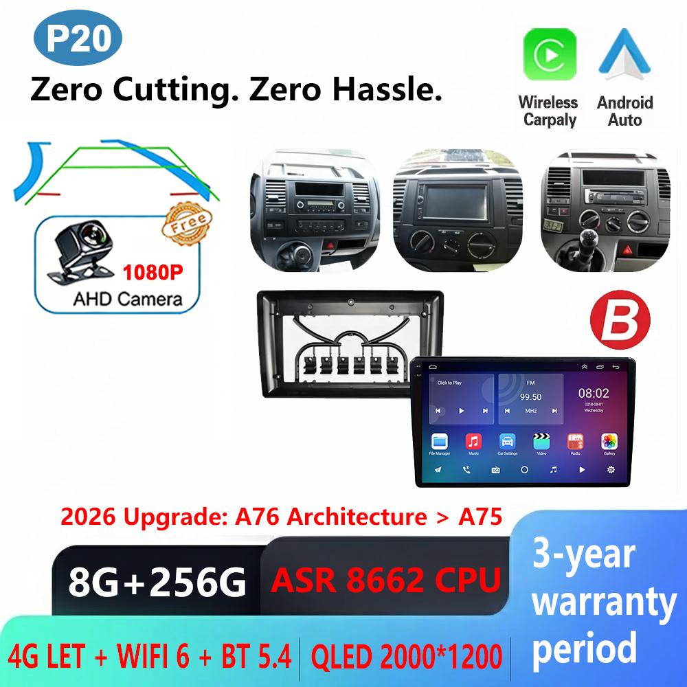 CPU ASR8662 Android 16 Car For Volkswagen Multivan T5 2003 - 2015 Carplay Multimedia Player Car Radio GPS Navigator stereo DVD