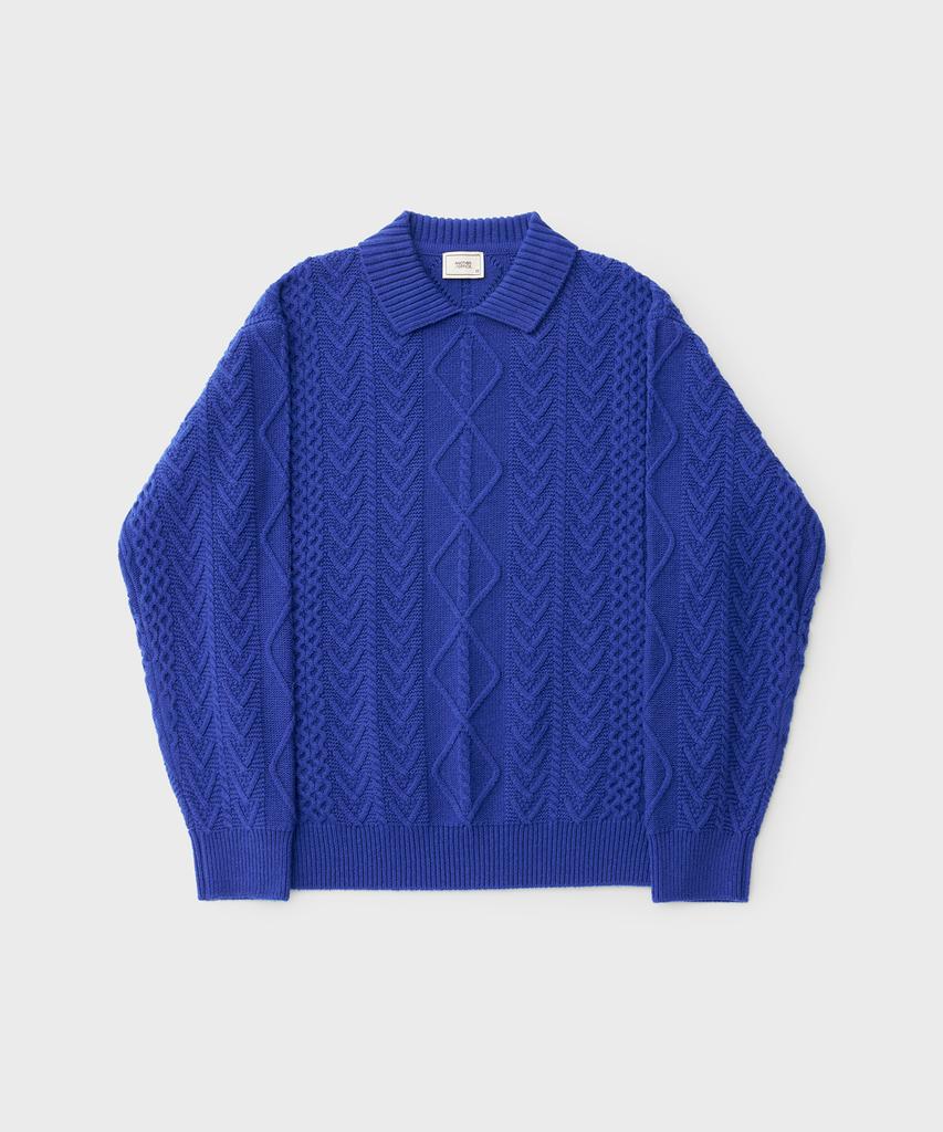 ANOTHER OFFICE Fisherman Cable Knit (Cobalt)