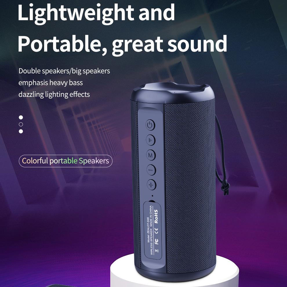 S46 Мощные беспроводные Bluetooth-колонки, аудиоцентр, портативный мини-сабвуфер, цветная звуковая система
