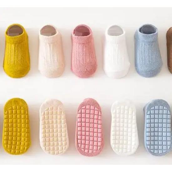 5 пар Весенне-летние носки для новорожденных, однотонные, детские носки для пола, мягкие хлопковые нескользящие носки-лодочки для девочек и мальчиков 0-5