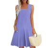 Womens Summer Dresses Loose  Sleeveless Sundresses Dress With Pockets