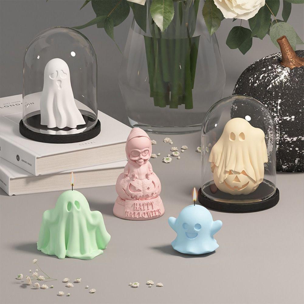 Durable Candle Mold Steric Halloween DIY Mold Silicone Mold for Candles Ghost Ornament Making