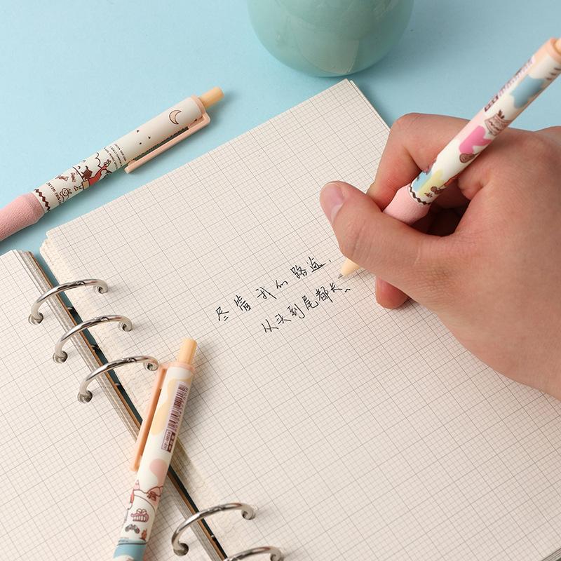 6 шт. мультяшный карандаш Shin-Chan гелевая ручка симпатичная 0,5 мм черные чернила быстросохнущие гладкие ручки для письма канцелярские принадлежности для студентов офисные принадлежности