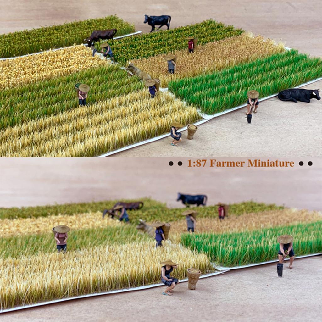 Farm Keeper Model Resin Miniature Farmers for 1/87 Scale DIY Scenery for Model Train Setups