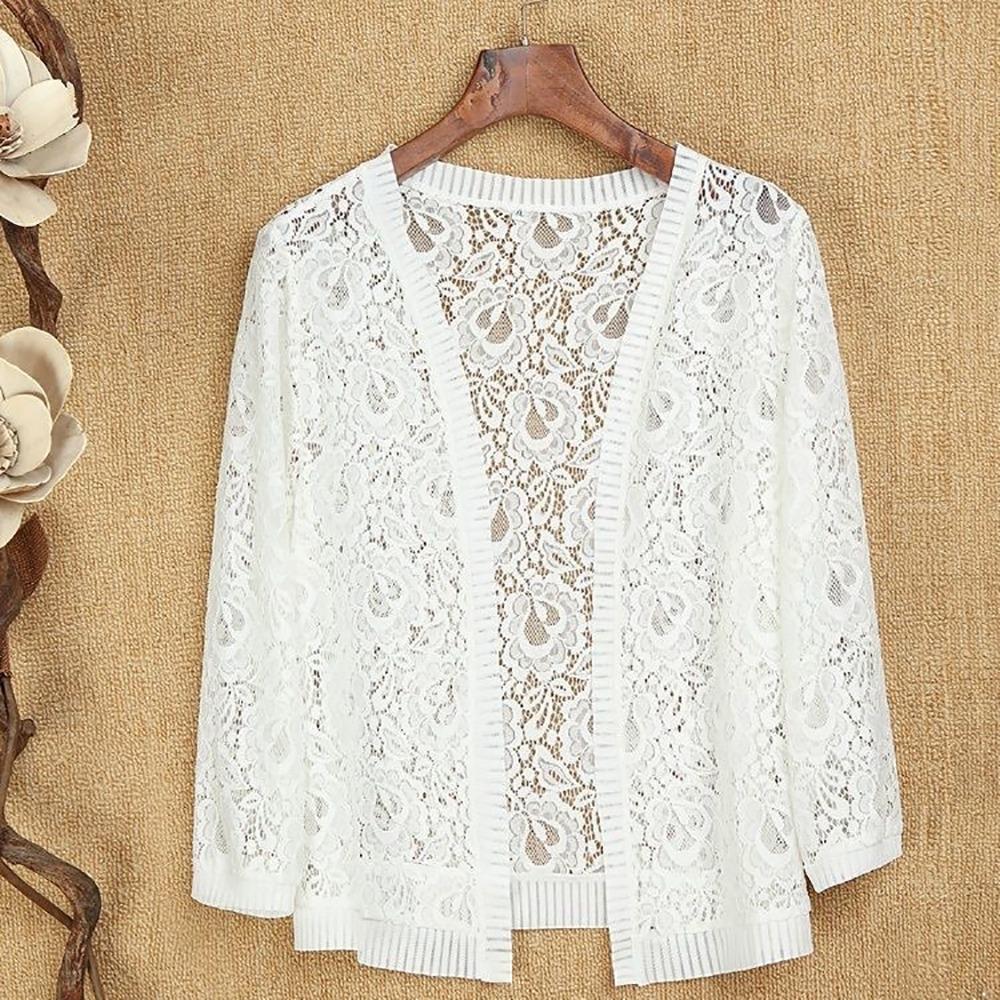 Breathable Lace Shawl Multicolor Thin Coat Short Outer Wear Sun Protection Clothing Women