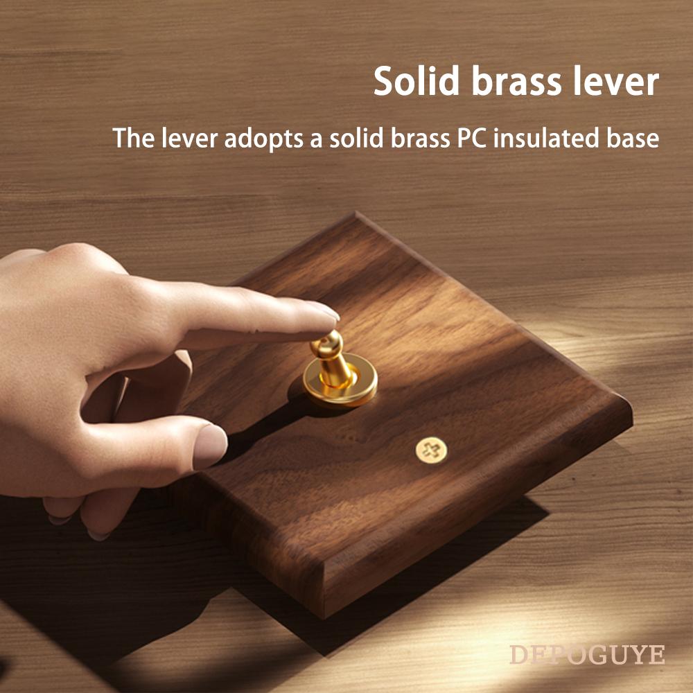 Черная ретро-панель тумблера на стену из грецкого ореха 1-4 клавиши 2-сторонняя из массива дерева двойная универсальная электрическая розетка EU/FR с USB-C