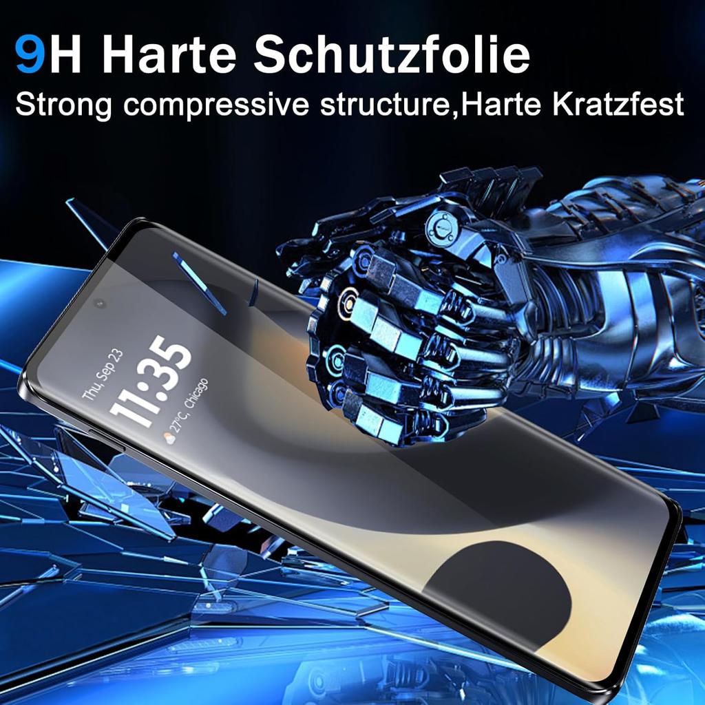 Screen Protector [2 Pieces] for Motorola Edge (2024)/(2023) Tempered Glass Curved Surface Edge Glue HD Protective Film